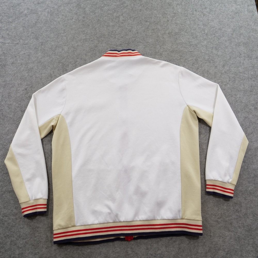 Lacoste Track Jacket Mens Extra Large White Beige Crocodile Logo Full Zip - Picture 2 of 11